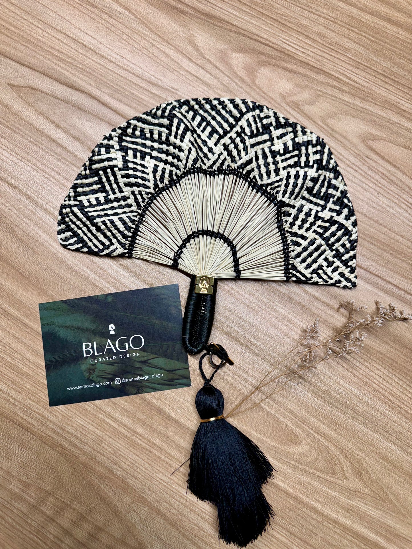 Abanico Caribe Natural/Negro