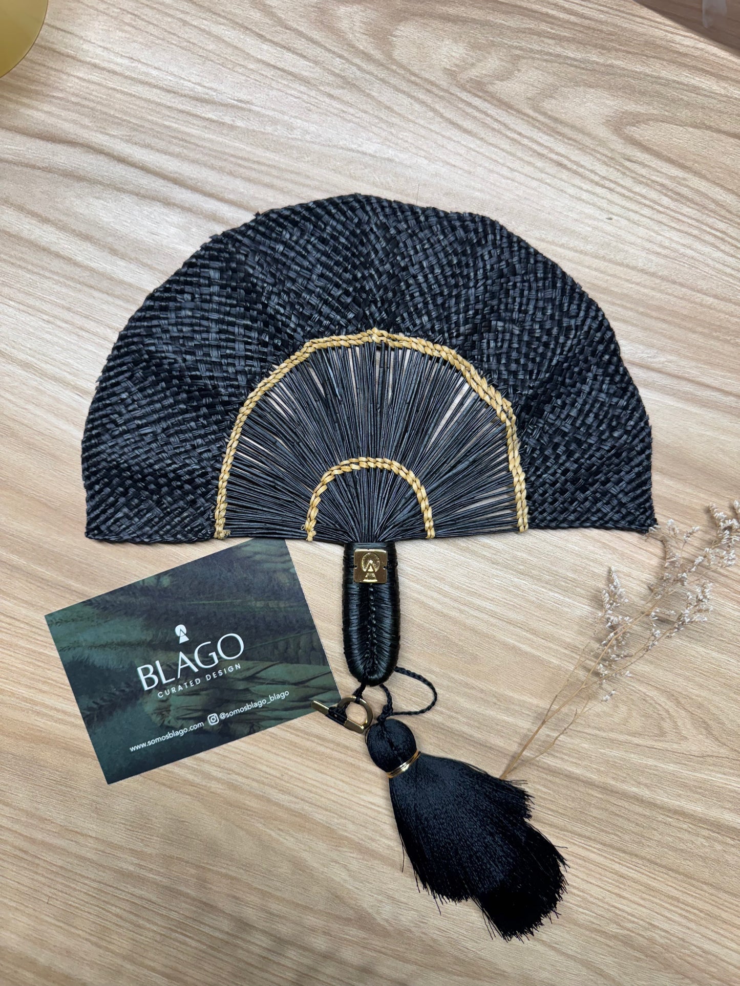 Abanico Caribe Negro/Natural