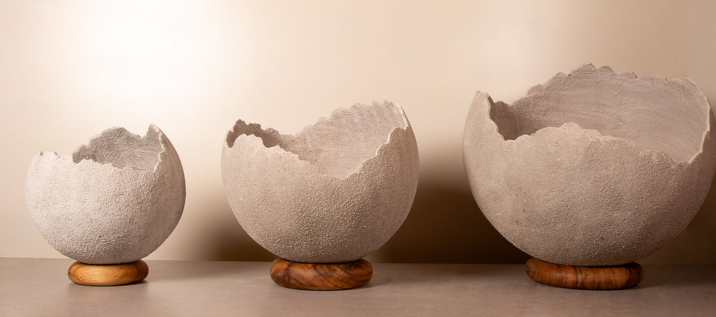 Rustic Concrete Flowerpot