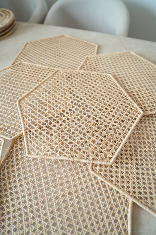 Set Individuales Iraca Hexagonal