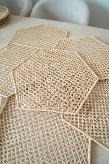 Set Individuales Iraca Hexagonal